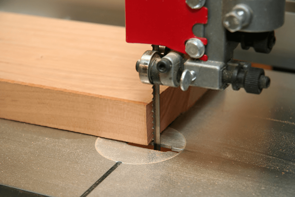 A Bandsaw Blade Cutting Outside Edge A Bandsaw Blade Cutting Outside Edge