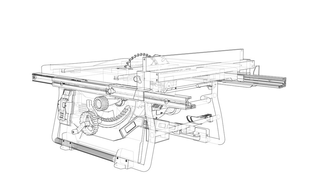 table-saw Outline table saw vector